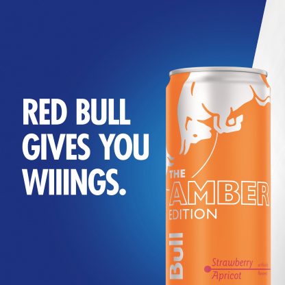 Red Bull Amber Edition Energy Drink, Strawberry Apricot, 114mg Caffeine, 12 fl oz, Pack of 4 Cans - Image 3