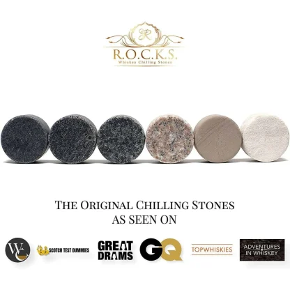 The Original ROCKS Whiskey Chilling Stones - Set of 6 Granite Stones - Image 2