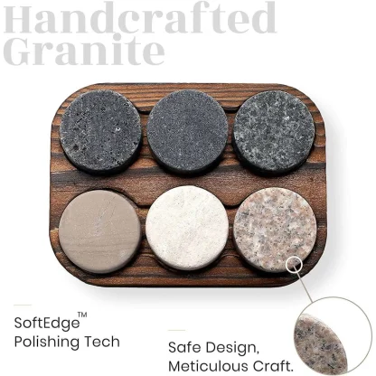 The Original ROCKS Whiskey Chilling Stones - Set of 6 Granite Stones - Image 3