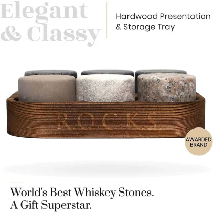 The Original ROCKS Whiskey Chilling Stones - Set of 6 Granite Stones - Image 4