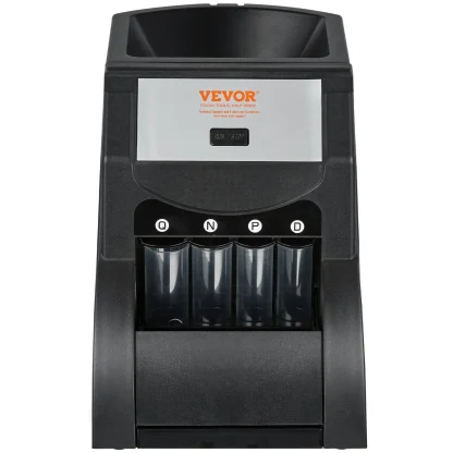 VEVOR USD Coin Sorter, Coin Sorter Machine for USD Coin 1 5 10 25, Sorts up to 230 Coins/min, Coin Sorter and Wrapper Machine Holds 200 Coins Included 4 Coin Tubes, Black - Image 9