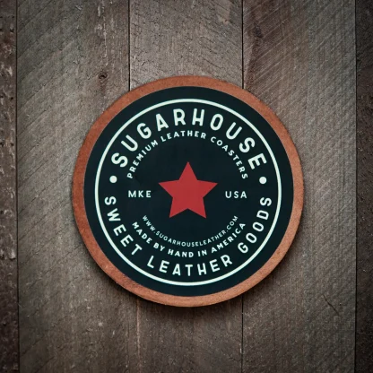 More of a Whiskey & Cigars Kind of Guy Leather Coaster - Image 2
