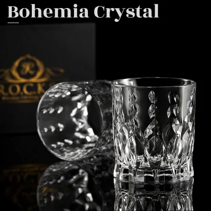 Crystal Whiskey Glasses - Set of 2 Monarch Glass Tumblers (11.5oz) - Image 2