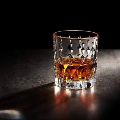Crystal Whiskey Glasses - Set of 2 Monarch Glass Tumblers (11.5oz) - Image 4