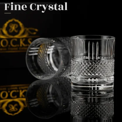 Crystal Whiskey Glasses - Set of 2 Reserve Glass Tumblers (11.5oz) - Image 2